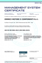 Certificazione del sistema di gestione qualità EMMECI